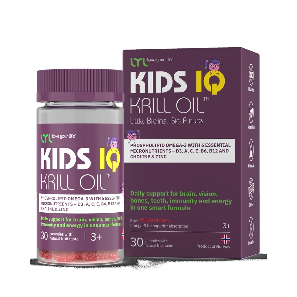 LYL love your life® KIDS IQ Krill Oil™ iepakojums